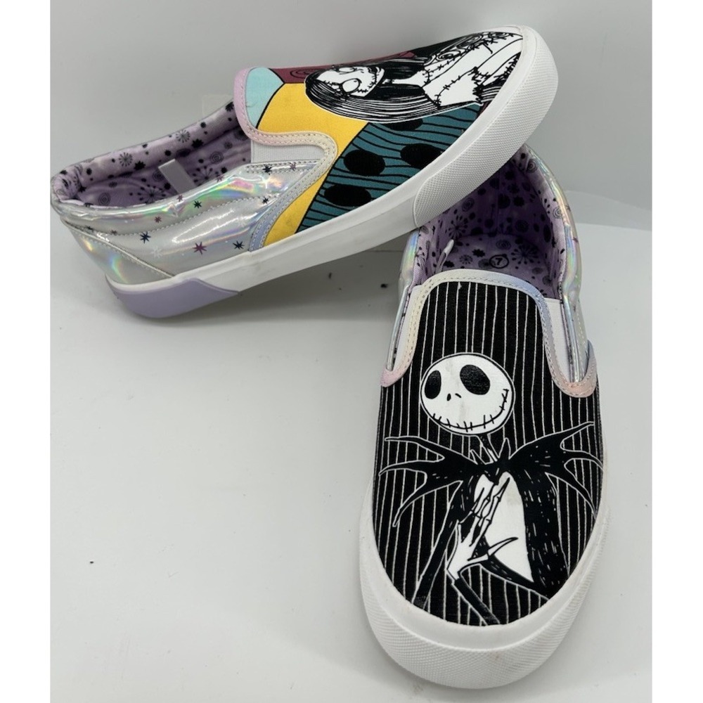 Disney Nightmare Before Christmas Sally &‎ Jack Slip On Shoes Women's 7